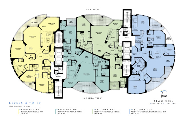 Beau Ciel Floor Plans Sarasota Condominiums Barbara A. Mei